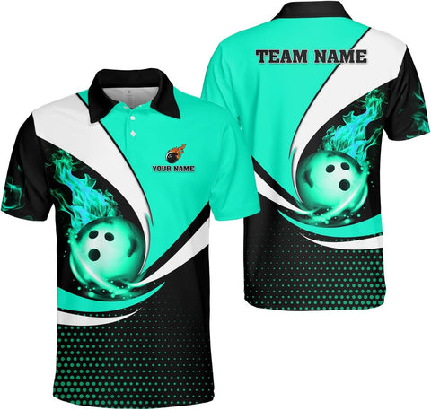 Mostprints Personalized Name Bowling Polo Shirts 3D for Men and Women, Bowling Shirt, Bowling Team