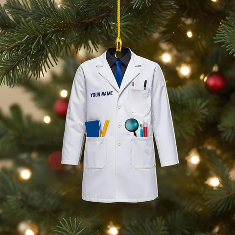 Pretyprints Personalized Chemistry Glass Shape Flat Ornament, Biological Science Christmas Ornament, Chemistry Ornament Scientist Ornament for Chemistry Lover (Style 24)