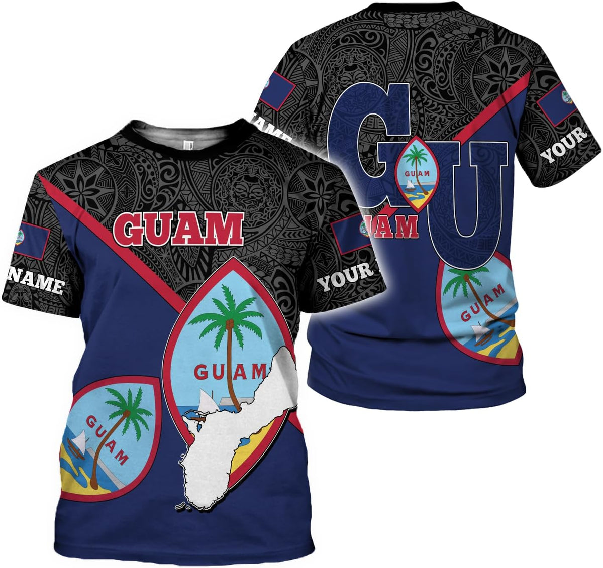 MoonArt Personalized Guam Shirt - Guahan Pride Tshirt for Men & Women - Guam Gifts Tee