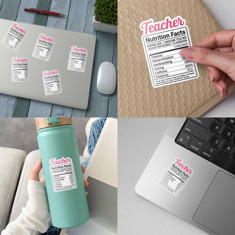 3 Pcs Teacher Nutrition Facts Sticker, Funny Teacher Sticker, Nutrition Facts Sticker, Teaching Sticker, Educator Sticker for Teacher Gifts Laptop Water Bottle Phone Car Window Helmet 3 Inches