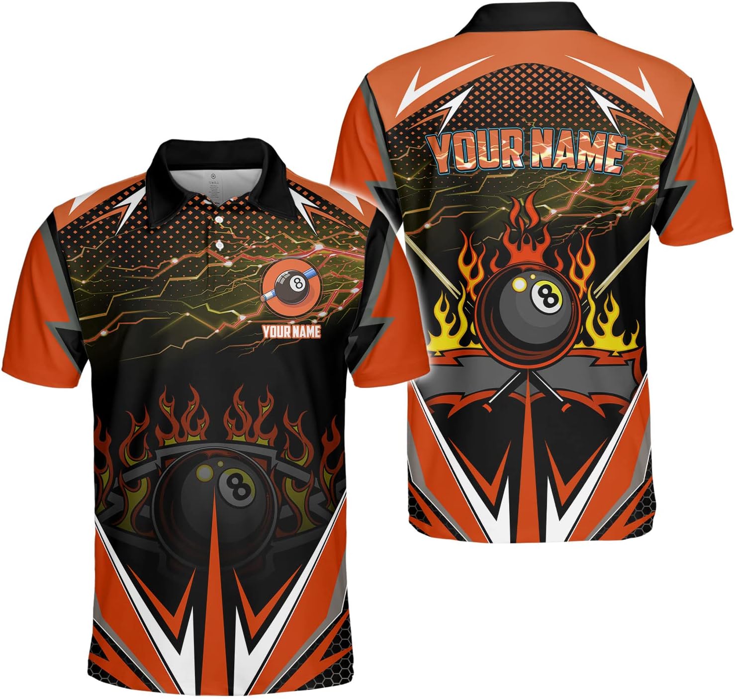 Custom Billiard Polo Shirts for Men Women Personalized Name Team 8 Ball Shirt Billiards Apparel Pool 3D Tshirts Gifts Player