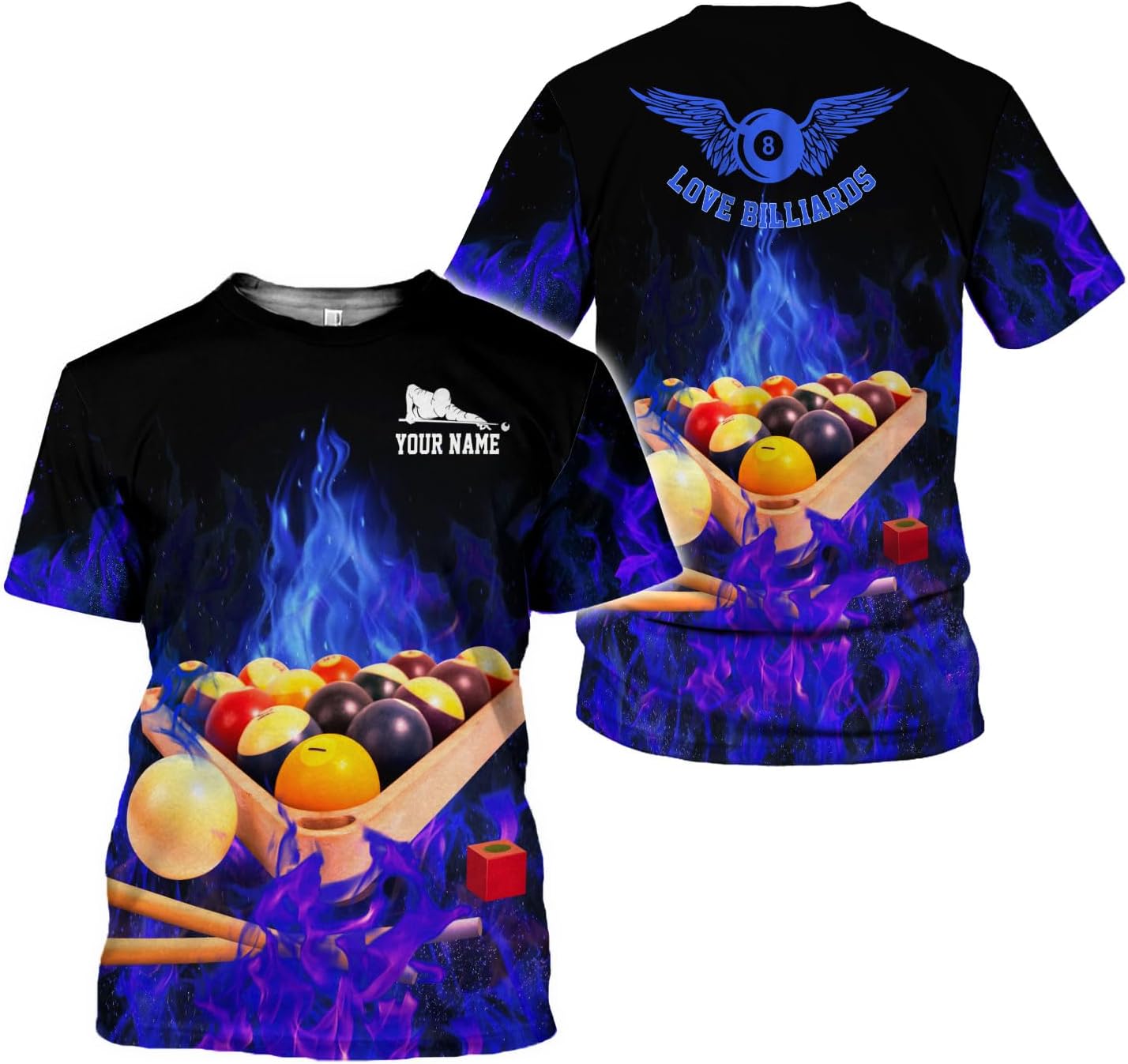 Parvii Personalized Billiards Shirt for Men, 8 Ball Pool Shirt, Billiards Gift