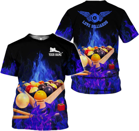 Parvii Personalized Billiards Shirt for Men, 8 Ball Pool Shirt, Billiards Gift