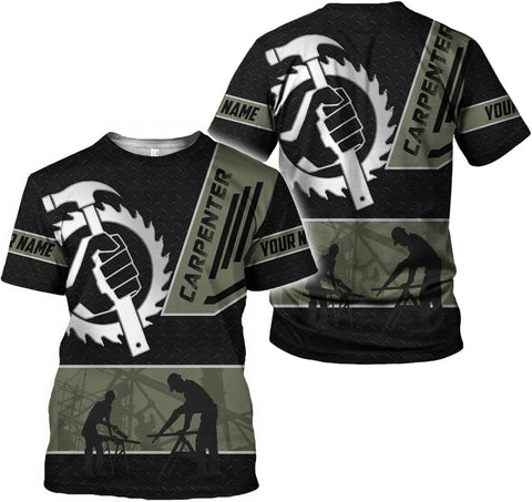 Personalized Carpenter Shirt Custom Carpenter Shirts Woodworking Carpentry Woodworker 3D T Shirts Tshirt for Men and Women