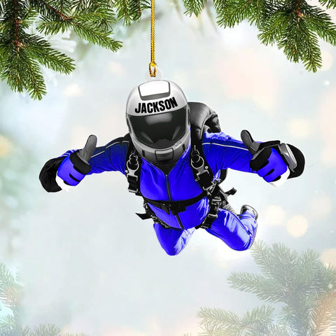 Artparel Custom Skydiving Ornaments 2024 Skydiving Christmas Decorations Skydiver Ornament Skydiving Player for Skydiving Lover Skydiving Ornament for Xmas (SDV4)