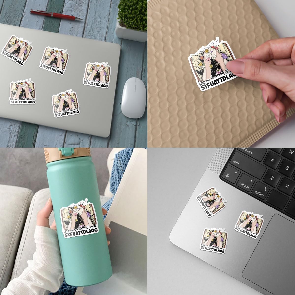 (3pcs) Buy Me Books and Tell Me to STFUATTDLAGG, Dark Romance Sticker for Kindle, STFUATTDLAGG Sticker- Stickers for Laptop Water Bottle Phone Car Window Helmet Vinyl Stickers 3 Inches (Style 3)