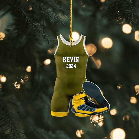 Personalized Wrestling Ornaments, Wrestling Christmas Ornament 2024, Boys Girls Wrestling Gifts Wrestler Christmas Ornaments, Wrestling Coach Gift for Wrestling Player Wrestling Helmet Ornament (W13)