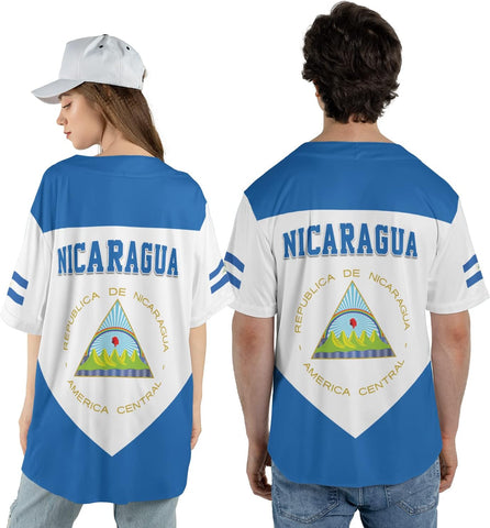 Personalized Nicaragua Baseball Jersey, Custom Nicaragua Baseball Jersey for Men & Women, Nicaraguan Camisas Shirt