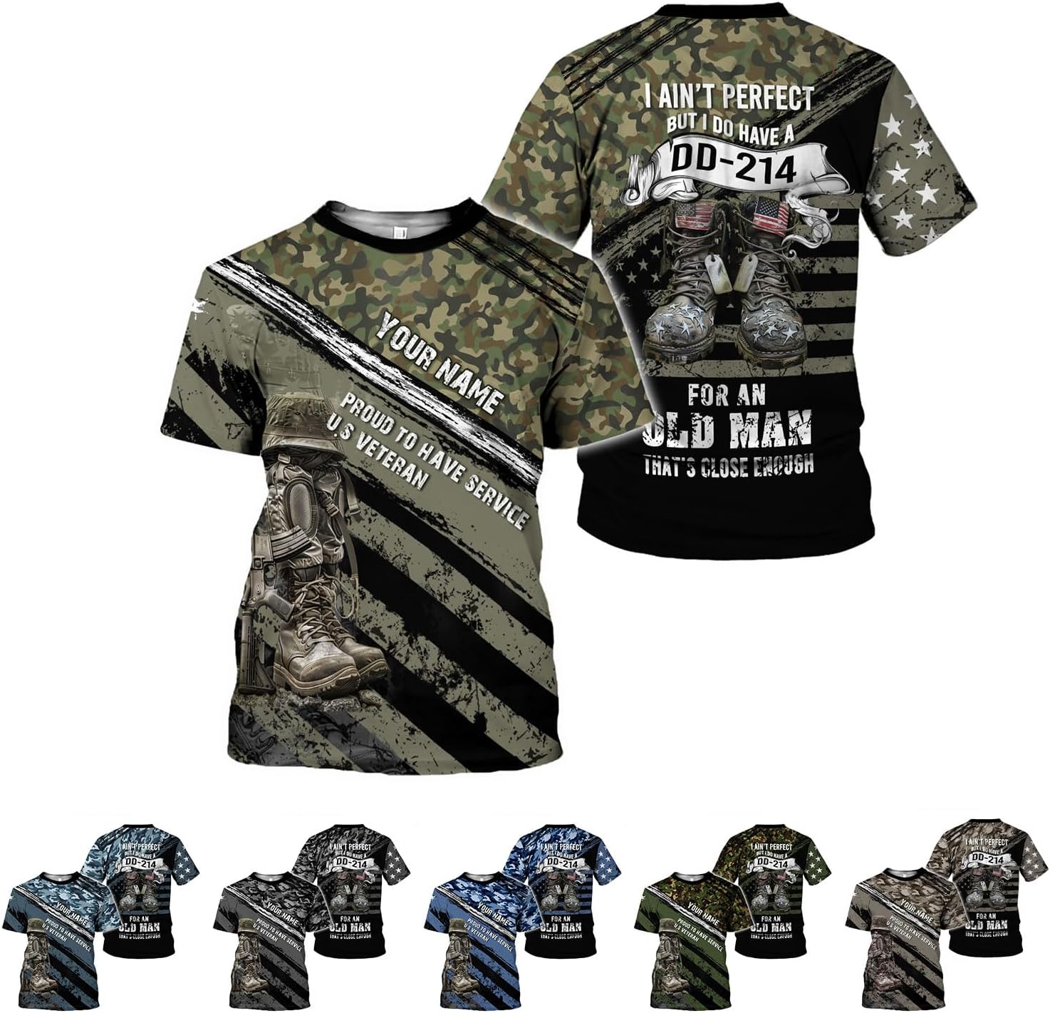 LigtHuy Personalized Name Veteran Shirt 3D, Us Army Shirt, Veteran Shirts, Veteran Shirts for Men, Veteran T Shirts for Men