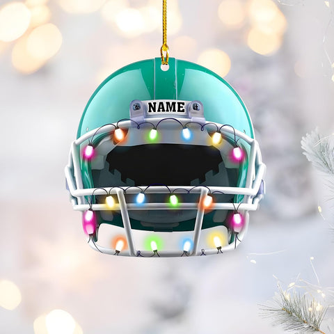 Personalized Name Football Ornaments 2024, Customized Football Christmas Ornaments Wood Ornament Christmas Tree Hanging Ornament Pine Tree Decorations for Kid Couple Friends Family (Football 1)