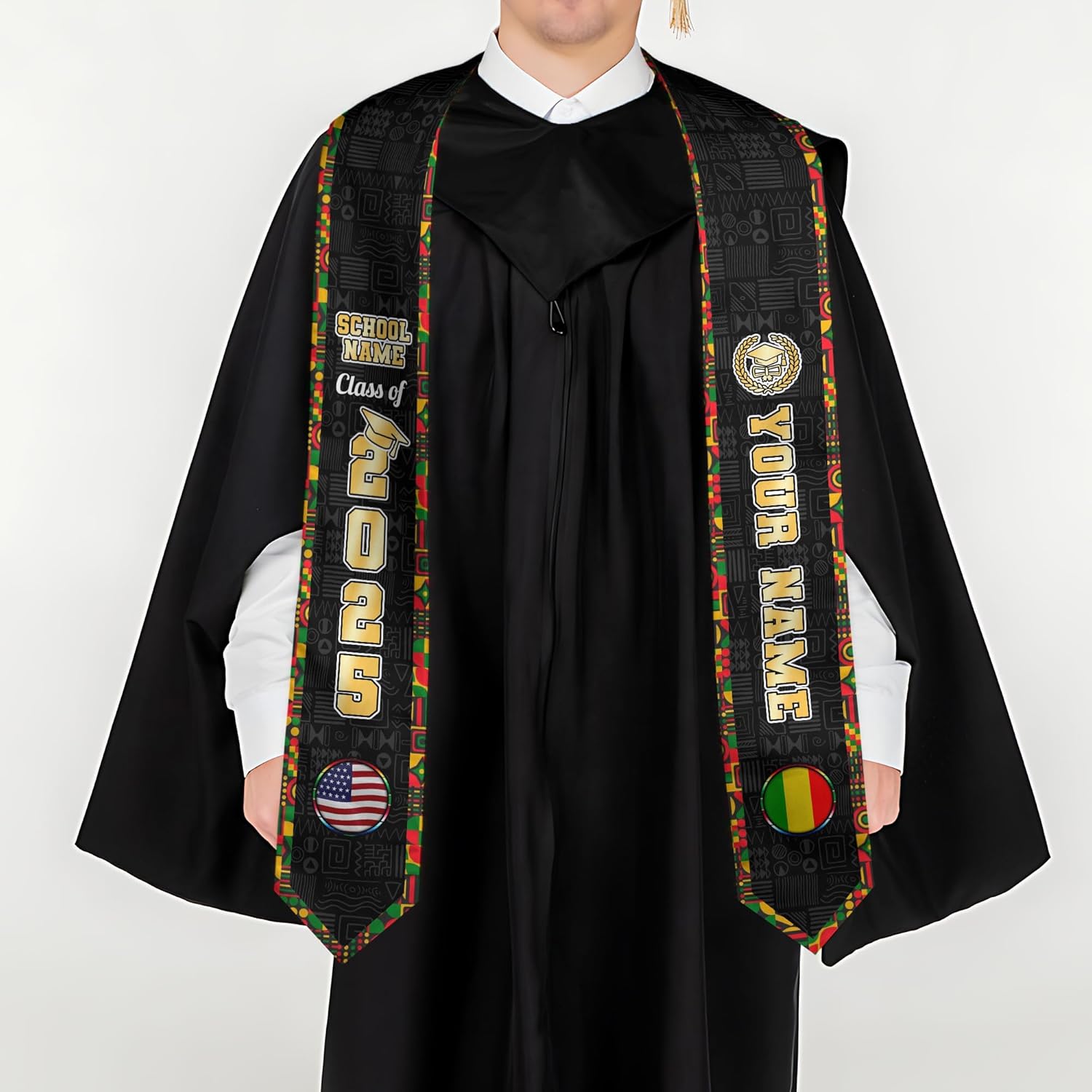 African American Graduation Sash, Graduation Stole Customize, African Graduation Sash, Graduation Stole Class of 2025