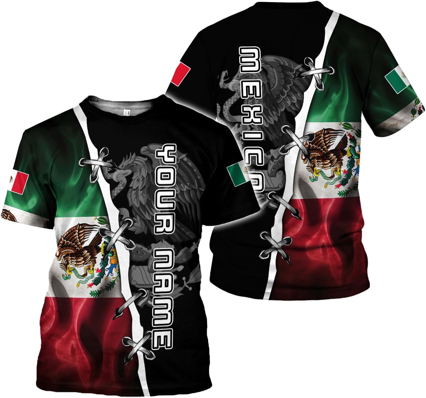 Rivelus Personalized Name Mexican Shirts for Men, Customized Mexico Shirts for Men, Mexico Shirts for Women Mexico Shirt