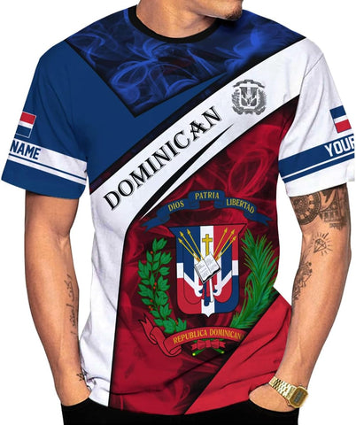 Custom Dominican Republic 3D Shirts for Men Dominicana Flag Shirts Dominican Flag Tshirt Dominican Independence Day