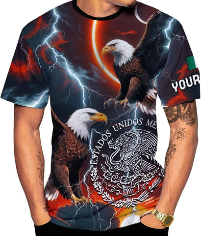 Mostprints Personalized Name Mexican Shirts for Men 3D Customized Mexico Shirts for Men Mexico Shirts for Women Mexico Shirt