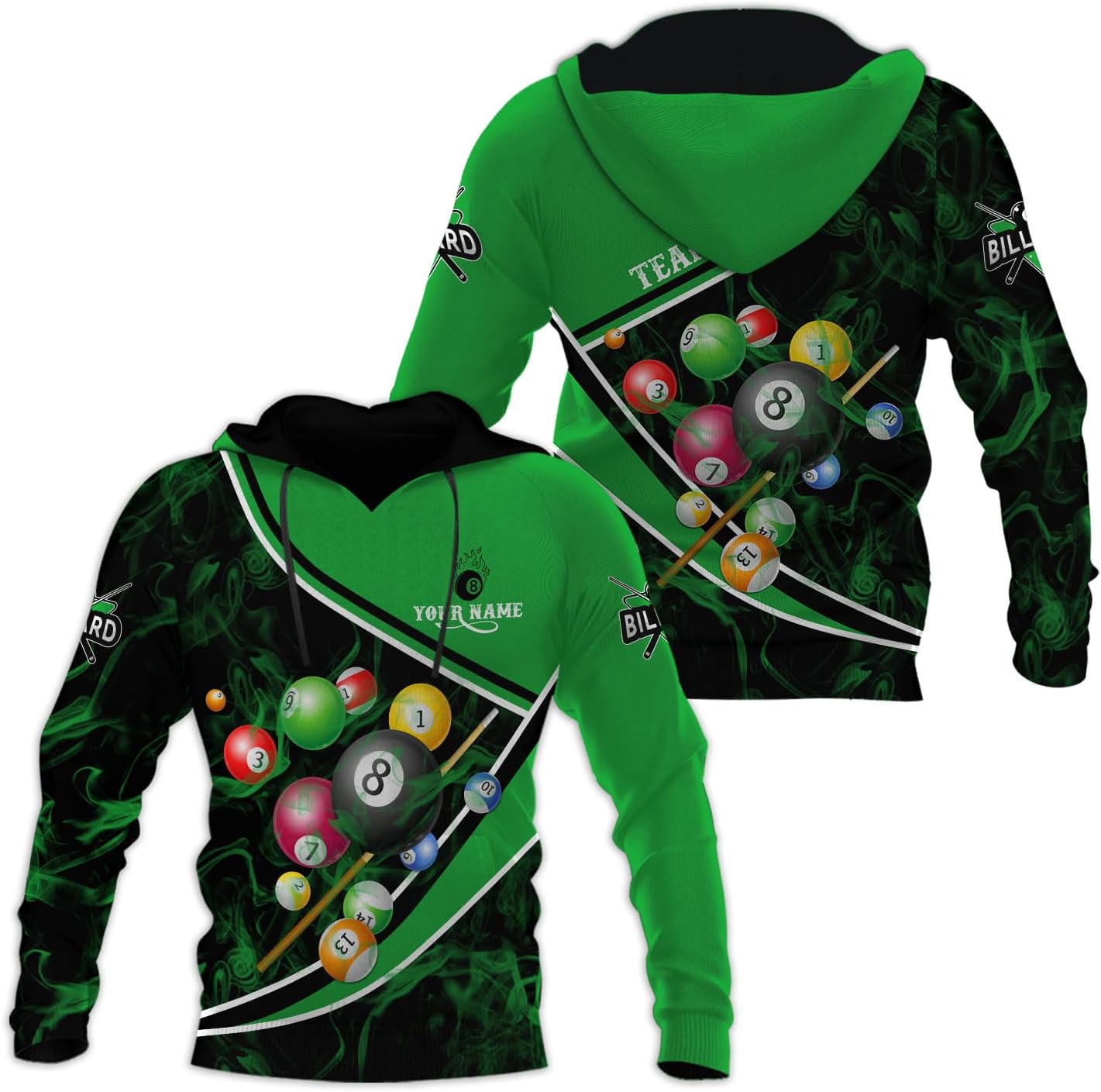 Personalized Billiard Shirts 3D Billiard Shirt Custom Billiard Flag Shirt Men's Pool Billiards Shirt 8 Ball Men Women