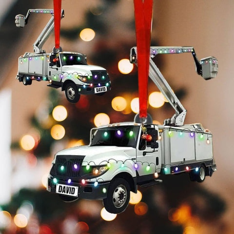 HomeDesign Personalized Lineman Ornament Custom Lineman Ornaments Line Man Christmas Ornaments Gifts for Lineman Ornament Lineman Christmas Hanging Ornament Lineman Gift (Style 1)