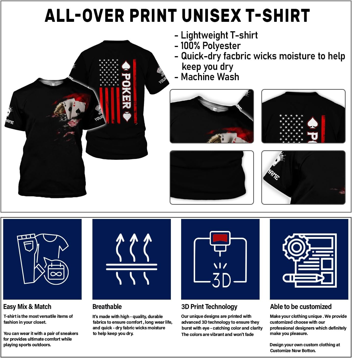 Royal Fight Personalized Poker Shirt 3D Funny Poker Shirt for Men Casino Poker Shirt Gifts Men Women Funny Poker Gift