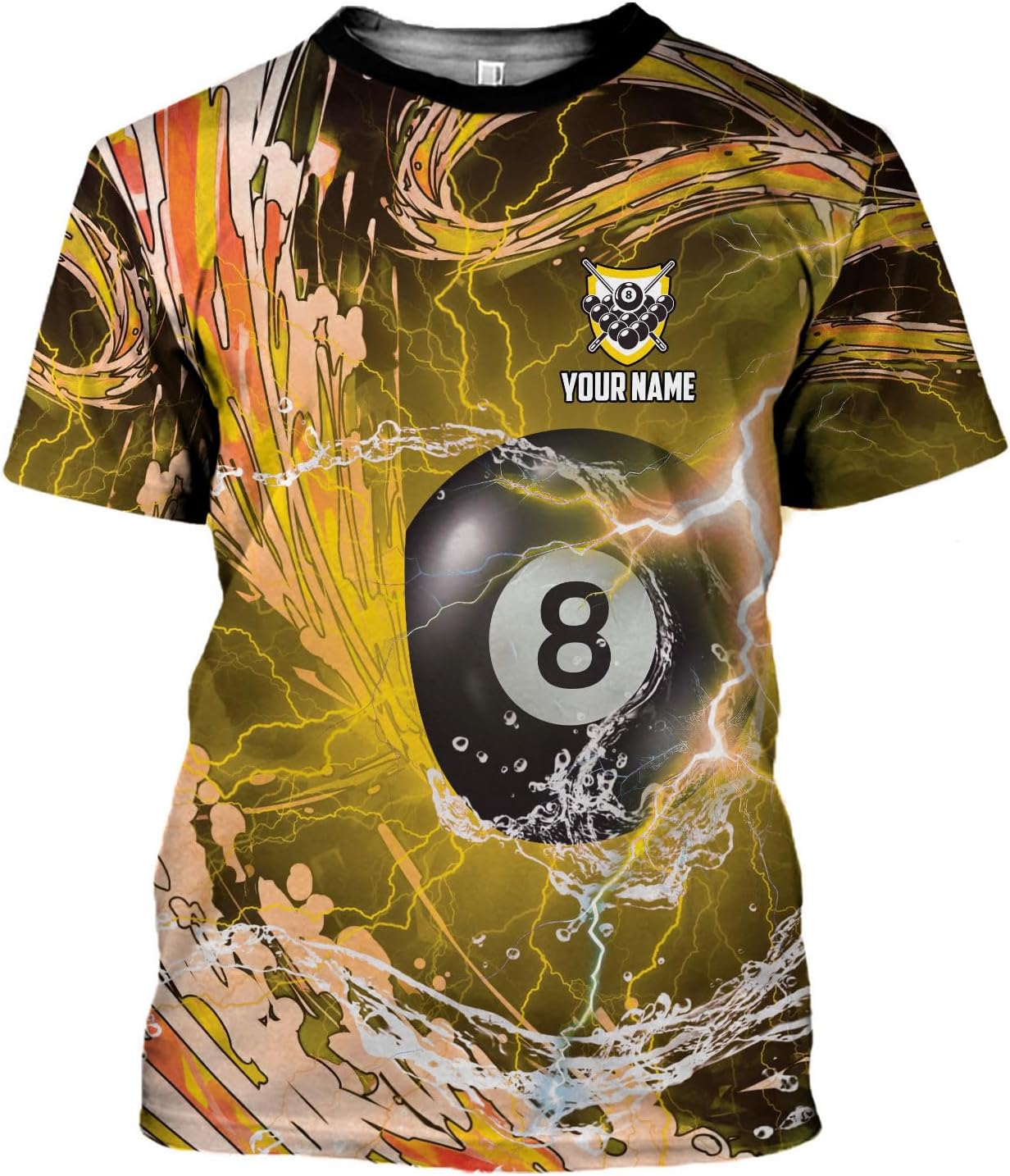 Custom 3D Billiard Shirt for Men Women Personalized Pool Player Team Apparel with 8 Ball Flag Design Gift to Billiard Lovers