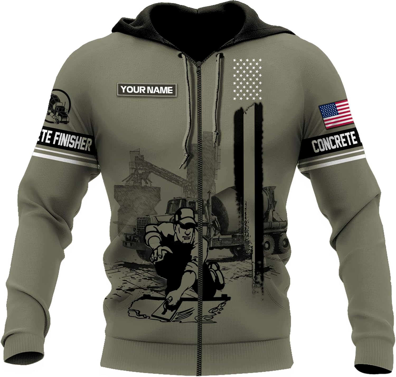 Personalized Concrete Finisher 3D Print Hoodies Unisex Pullover Hoodie Gift For Men, Women, Full Size S-5XL For Men Women