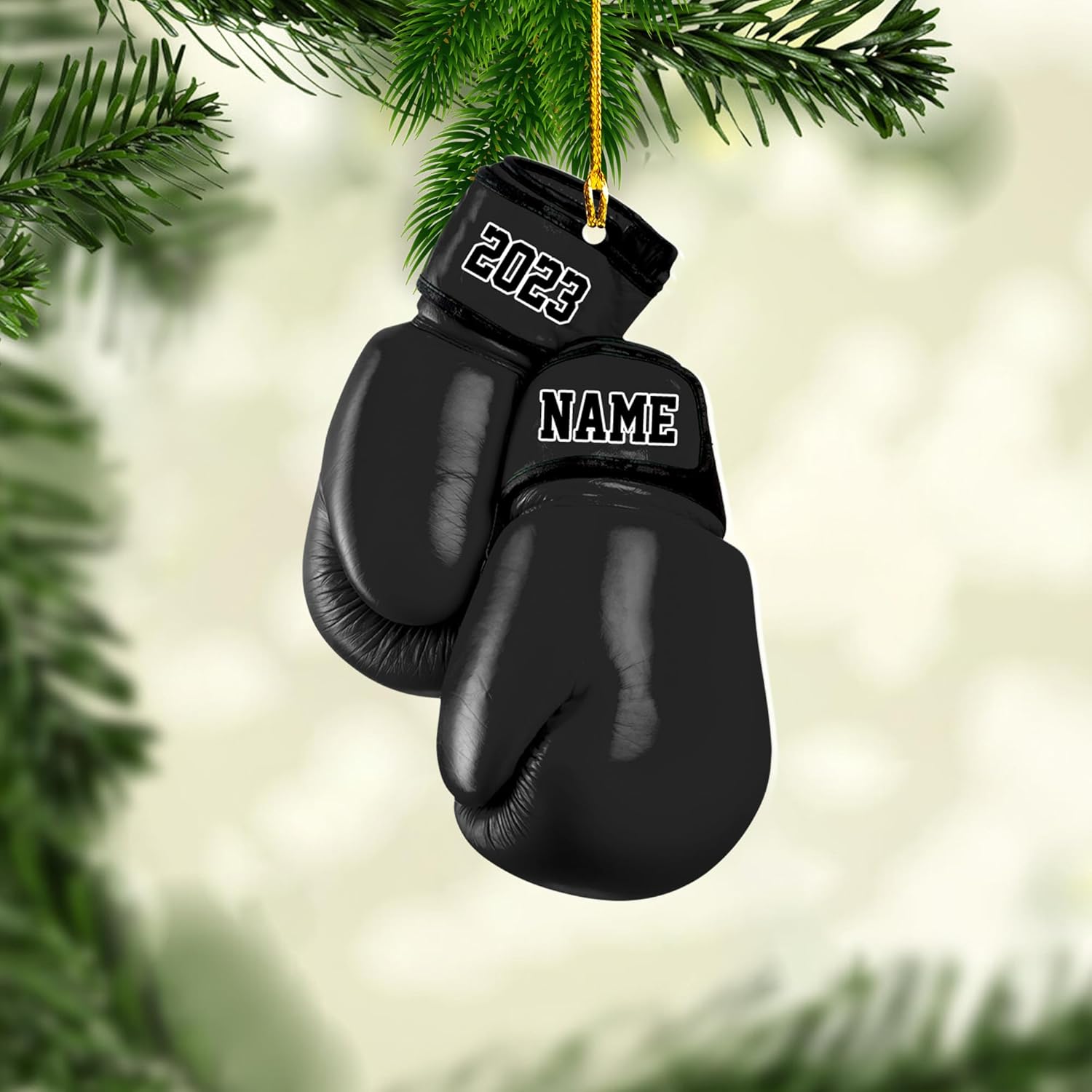 Personalized Boxing Ornament, Boxing Gloves Christmas Light Ornament, Custom Boxing Ornament, Kick Boxing Ornament, Gift for Boxing Lovers, Boxer Ornament Gift for Boxing Lovers (Boxing 4)