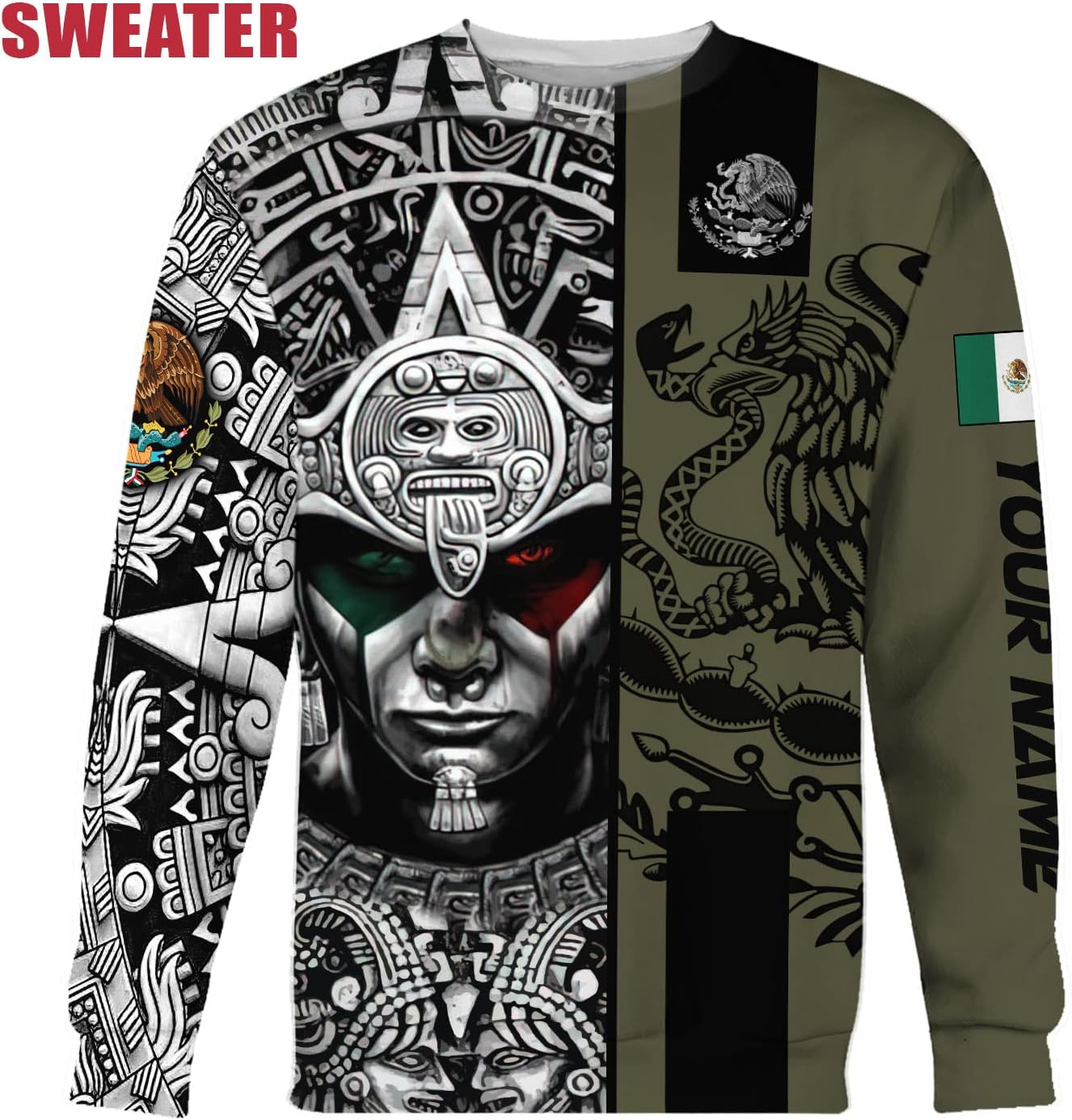 Personalized Name Mexican Hoodie 3D, Customized Mexican Hoodies for Men, Unisex Mexico Hoodie 3D, Mexico Hoodies for Men, Mexico Flag Gift for Women, T Shirt, Zip Up Hoodie, Sweatshirt HD22