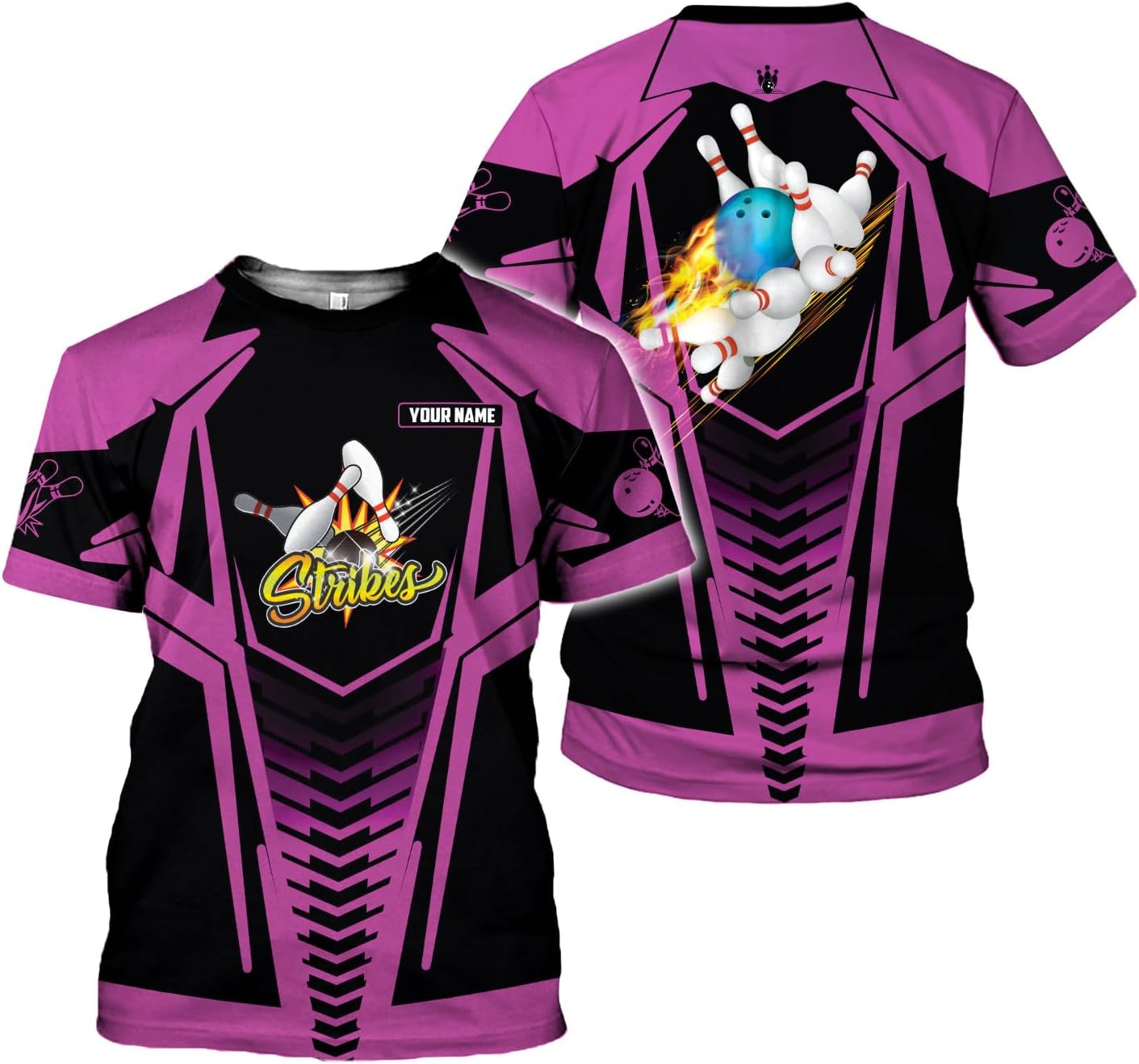 Rivelus Personalized Name Bowling Shirts for Men and Women 3D, Bowling Shirts for Team Bowling, Bowling Shirts Gift