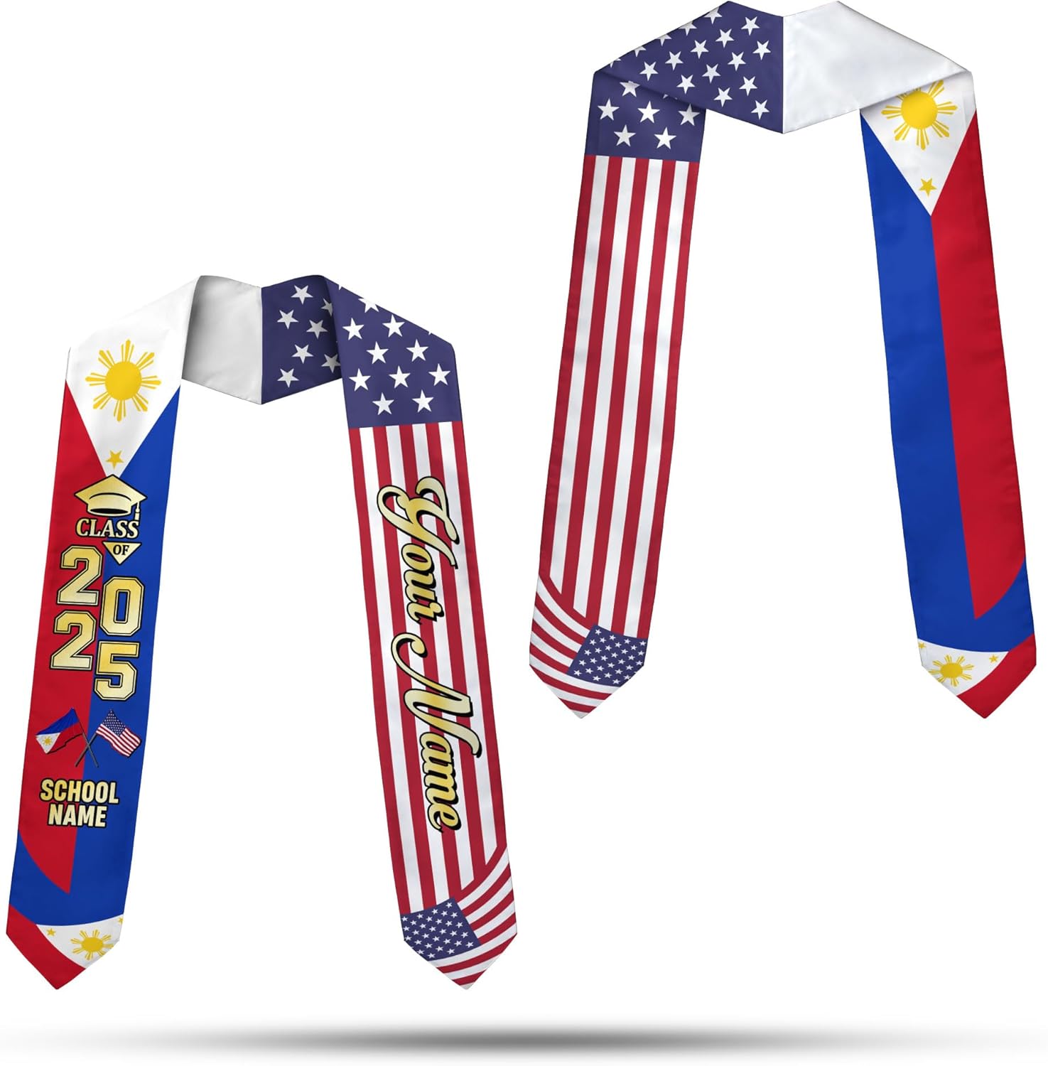 Customize Filipino Graduation Sash, Philippines Graduation Stole, Philippine Graduation Sash 2025