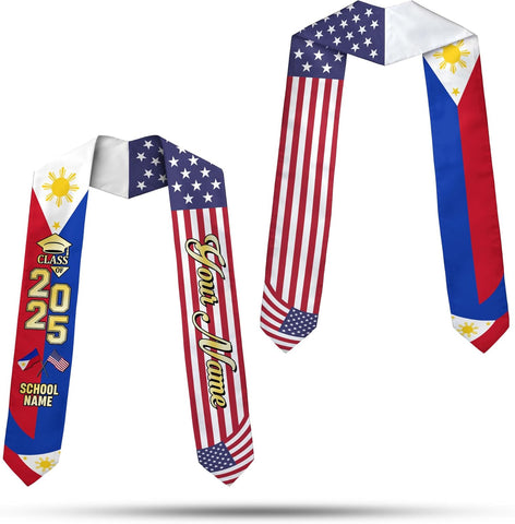 Customize Filipino Graduation Sash, Philippines Graduation Stole, Philippine Graduation Sash 2025