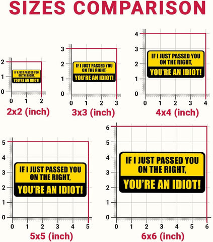 (3Pcs) If I Just Passed You On The Right, You 're an Idiot Decal, If I Just Passed You On The Right Vinyl Decal, Funny Car Decal, Sticker Waterproof for Water Bottle, Truck, Car, Helmet Decal 5"