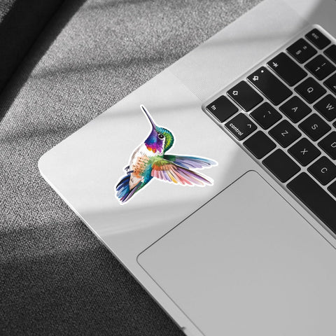 3PCS Colorful Hummingbird 3" Sticker, Artistic Rainbow Watercolor Bird Vinyl Decal Waterproof for Laptop, Water Bottle, Scrapbook, Notebook, Tumbler – Gift for Bird Lovers & Nature Fans