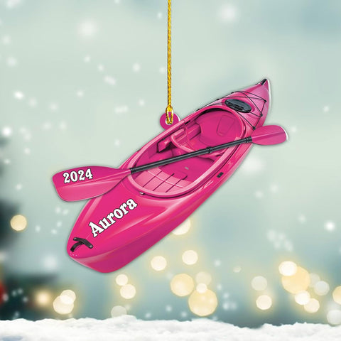 AOVL Personalized Kayak Ornament Lake Kayaking Board Ornament Kayak Gift for Christmas Tree Kayaking Christmas Ornament Kayaking Gifts Ornaments (KY4)
