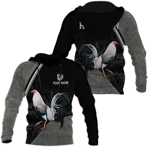 Mostefy Personalized Name Rooster Hoodie 3D, Gallos De Pelea, Chicken Sweatshirt, Chicken Hoodie for Men and Women S-5XL