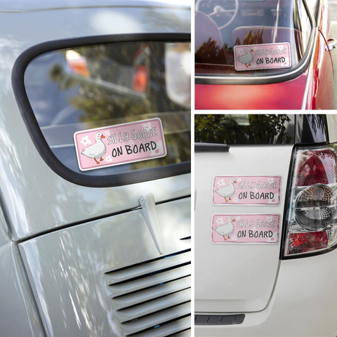 3 Pcs Silly Goose on Board Decal, Silly Goose Decal, Funny Goose Car Sticker, Goose Lover Sticker, Decal 5"x5" Vinyl Sticker for Car Window, Laptop, Bumper, Truck, Waterproof Goose Decal