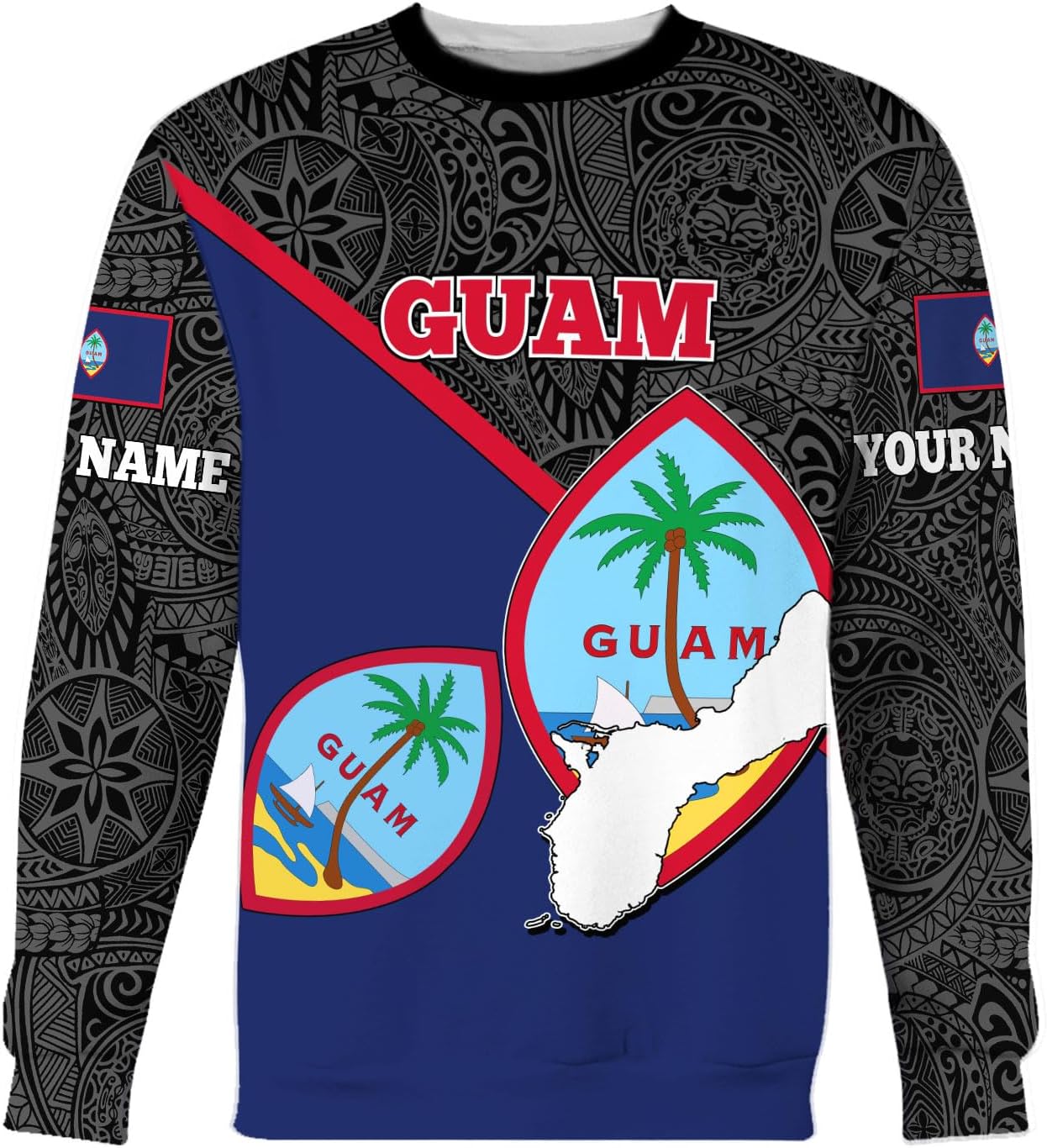 Vybonz Personalized Guam Hoodie - Guahan Pride Zip Hoodie for Men & Women