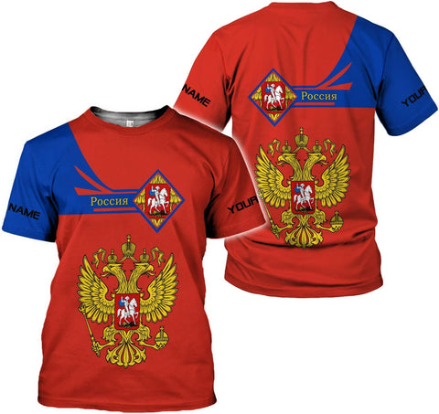 Personalized Russia Shirts Russian Shirt Russian Unisex Shirts Russia Flag Pride Shirts Russia Flag Coat of Arms Shirts