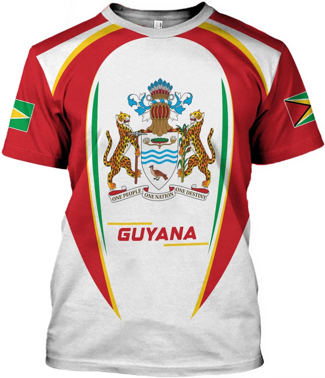 MoonArt Personalized Guyana Shirts - Guyanese Coat of Arms Flag 3D