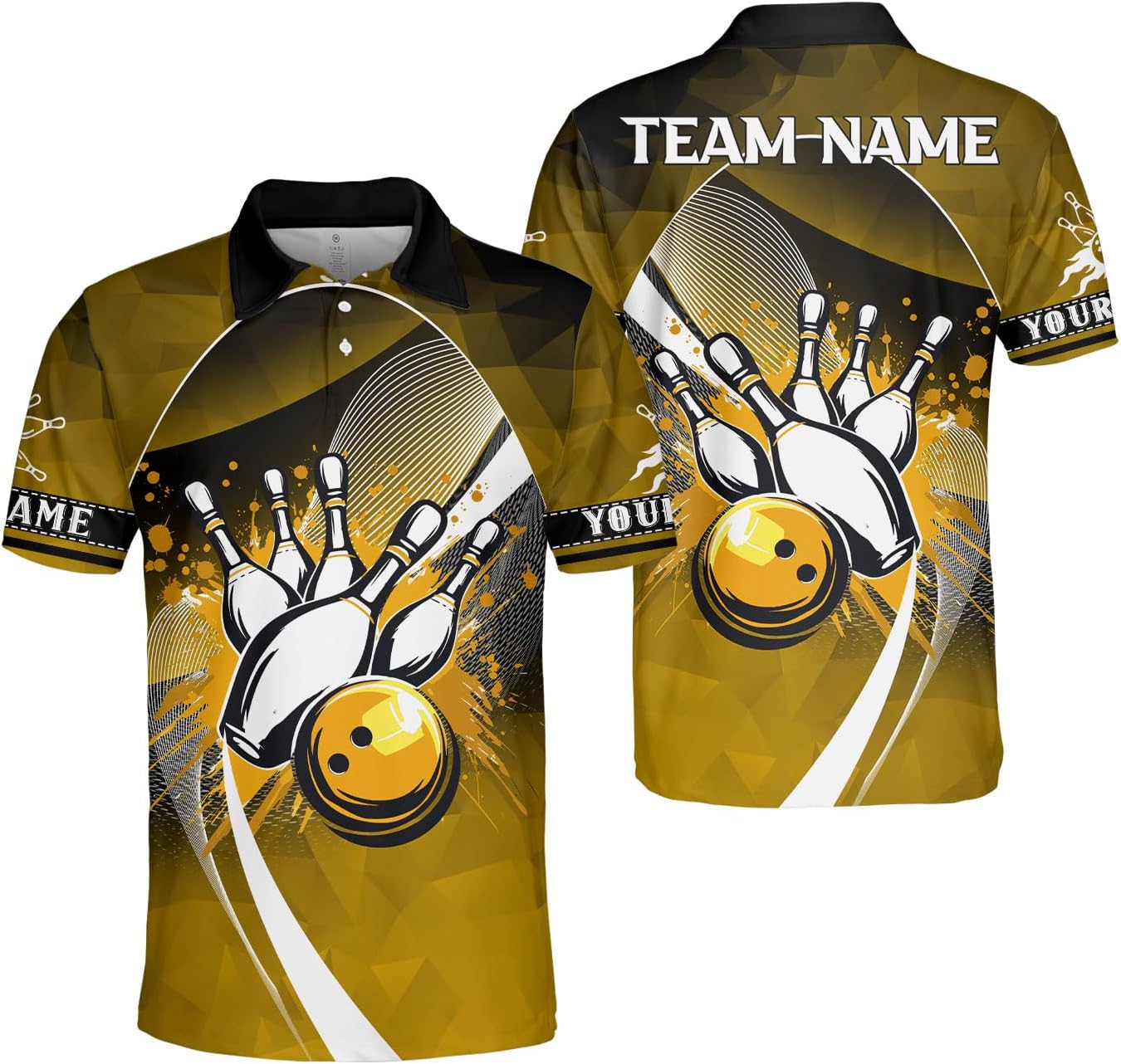 Ligthuy Personalized Name Bowling Polo Shirts 3D for Men and Women, Bowling Shirt, Bowling Shirts for Men Team Bowling Shirt