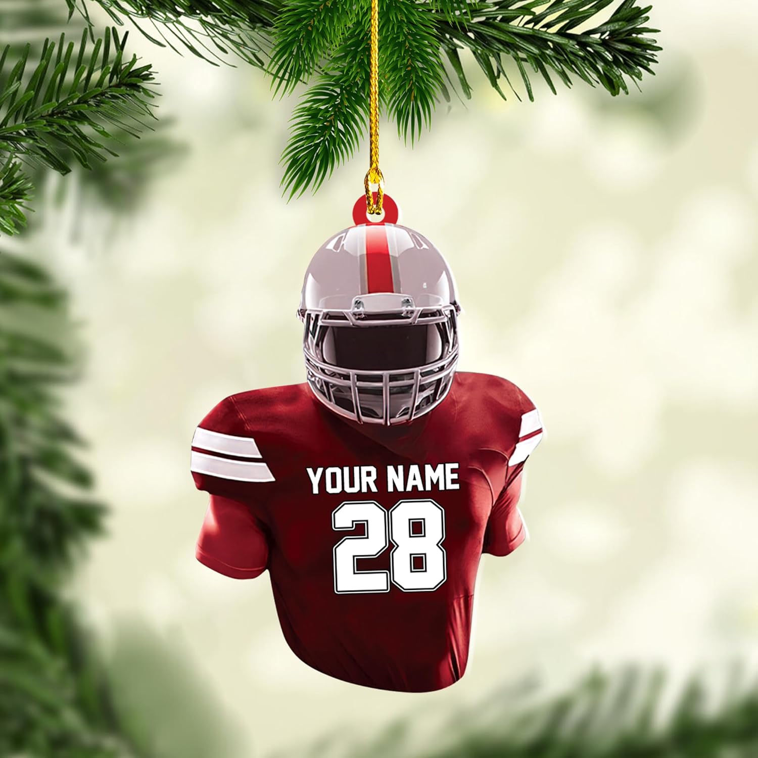 Artparel Personalized Football Ornament Customized Football Christmas Ornaments Football Ornament Christmas Hanging D��cor Gift for Football Fans Football Gifts Gift for Football Player (FB 11)