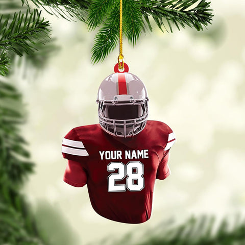 Artparel Personalized Football Ornament Customized Football Christmas Ornaments Football Ornament Christmas Hanging D��cor Gift for Football Fans Football Gifts Gift for Football Player (FB 11)