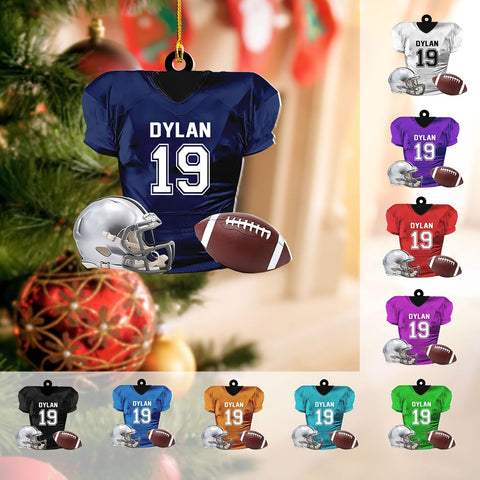 RoyalBro Personalized Football Ornaments 2023, Customized American Football Christmas Ornament, Football Ornament Christmas Tree Hanging Ornament Pine Tree Decorations (F10)