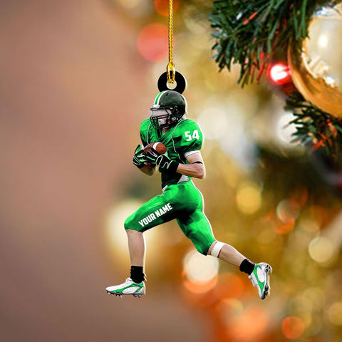 Artparel Personalized Football Ornament Customized Football Christmas Ornaments Football Ornament Christmas Hanging D��cor Gift for Football Fans Football Gifts Gift for Football (FB 24)