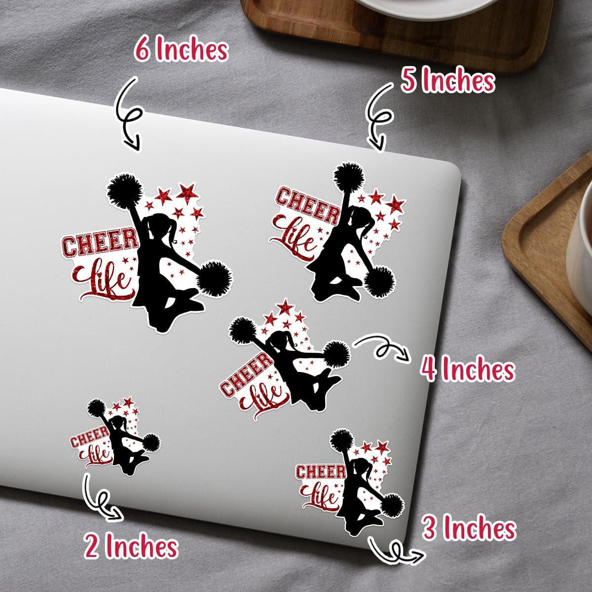 (3Pcs) Cheer Life Cheerleader Decal Vinyl Sticker, Cheerleading Stickers, Cheer Stickers, Cheerleader Decorations, Cheerleader Jump Sticker- Stickers For Laptop Water Bottle Phone Car Window Helmet 3"