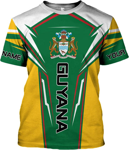 Personalized Name Guyana Shirts for Men and Women,Guyana Flag Funny Patriotic T-Shirt, Guyanese Pride Flag Shirt