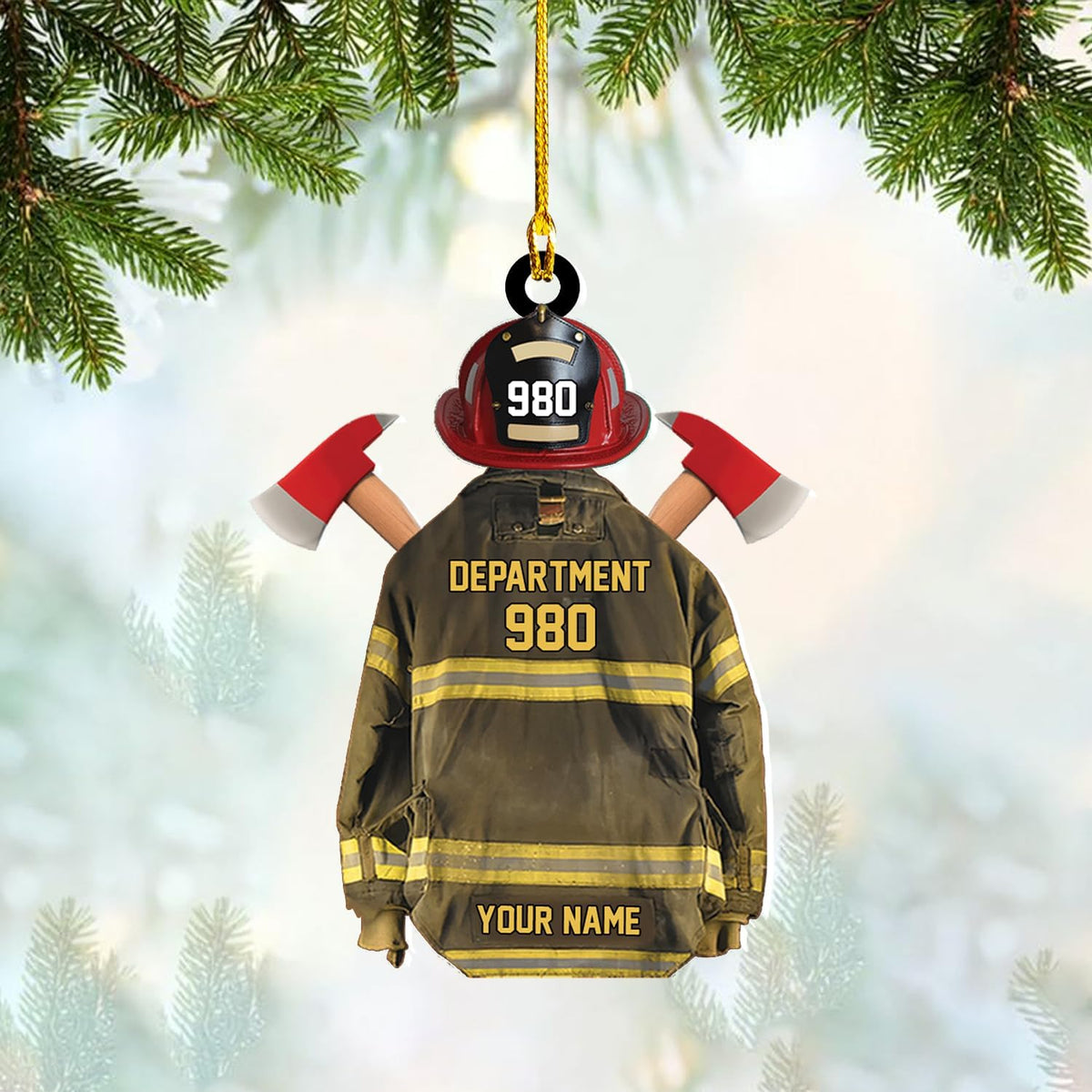 Artparel Personalized Firefighter Uniform Ornament Firefighter Gifts for Men Firefighter Ornaments for Christmas Tree Firefighter Gifts for Men Firefighter Gifts Christmas (FF 3)