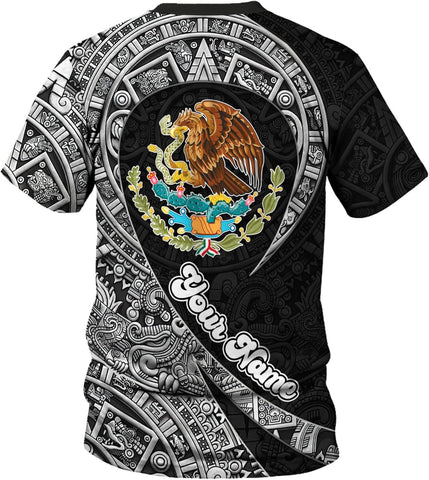 RoyalBro Personalized Mexico Shirt, Camisas de Mexico Customized Mexican Shirts Mexican Flag Mexico 3D Shirt for Men Women