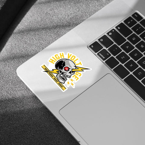 3 Pcs High Voltage Skull Sticker, Lineman Stickers, Skull Stickers, Skeleton Stickers Lineman for Toolbox Instruction Electrical Helmet Welder Water Bottle Tumbler Phone Case Gifts for Adults 3"x3"