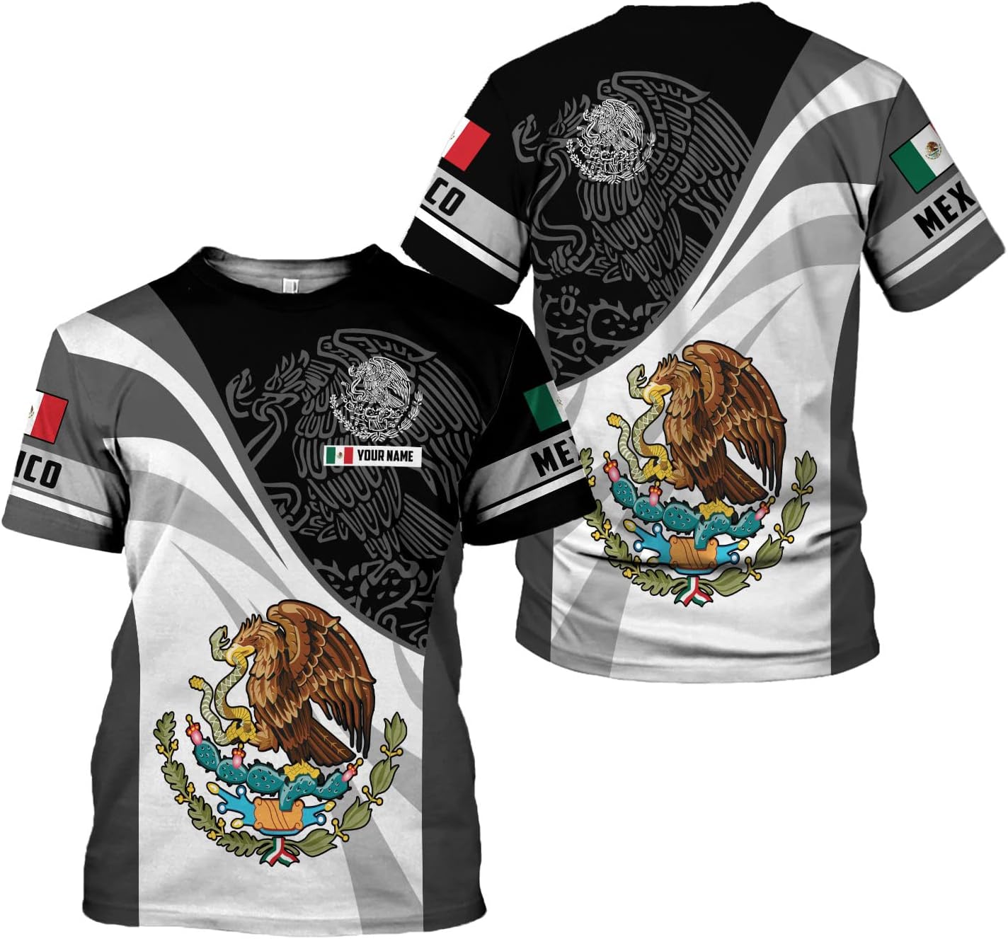 Mostprints Personalized Name Mexican Shirts for Men, Customized Mexico Shirts for Men, Mexico Shirts for Women Mexico Shirt