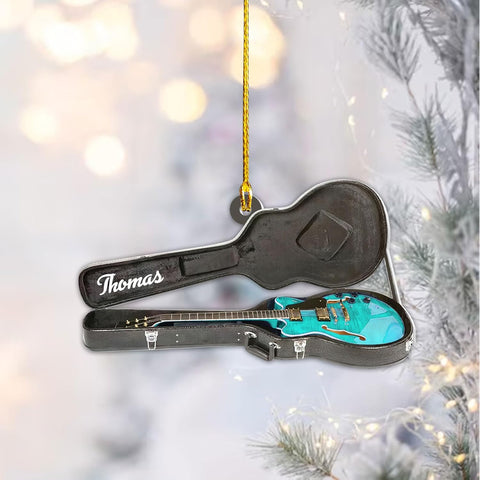 Artparel Personalized Guitar Ornament, Gifts for Guitar Lovers, Guitarist Music Lovers, Guitar Gifts for Guitar Players Lovers, Guitar Musical Instrument Christmas Ornament 2023 (Guitar 4)
