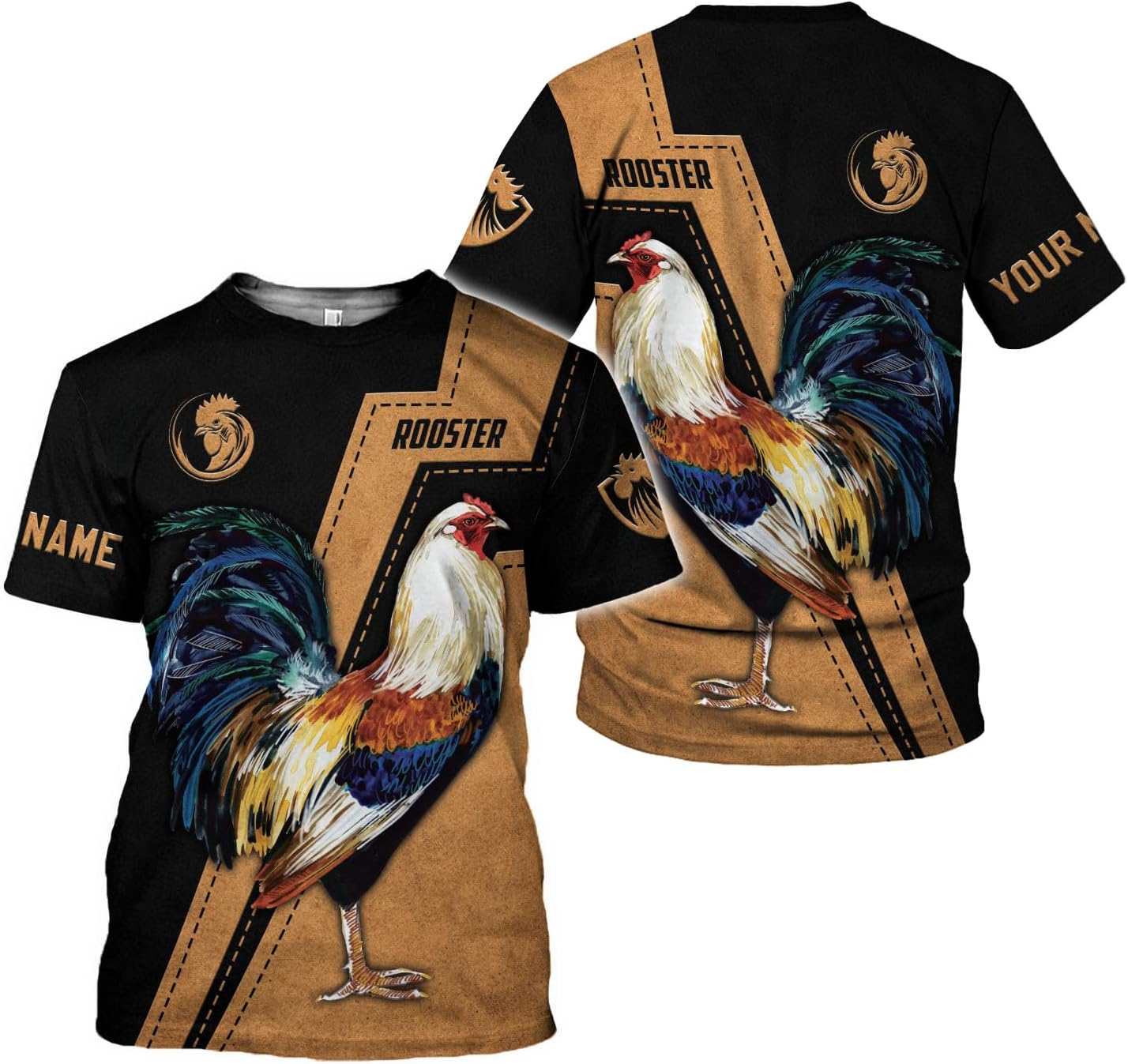 Woseprints Personalized Name Mexican Shirts for Men, Rooster Mexico Shirts for Men, Mexico Shirt Eagle Flag Mexican Eagle