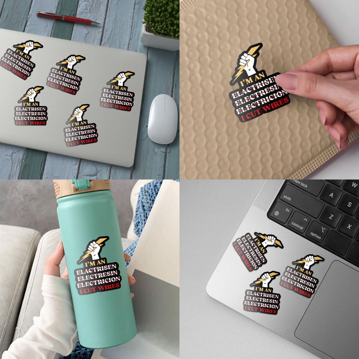 3 Pcs I'm an Electrician I Cut Wires Sticker, Im an Electrician I Cut Wires Stickers Lineman Welder Builder Super Electric Sticker Hard Hat Stickers for Laptop Bottle Phone Car Helmet 3"